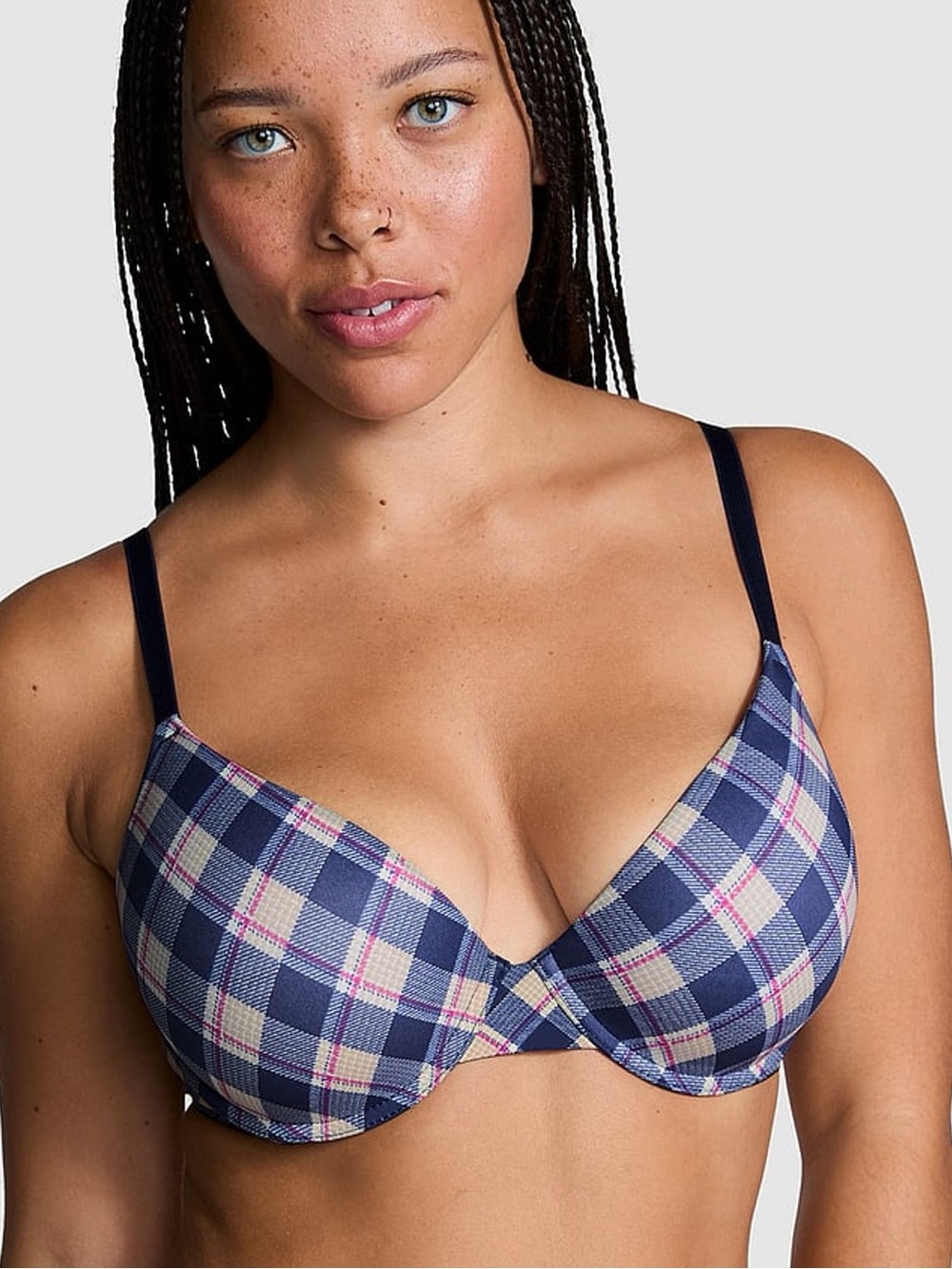 Plaid Push Up Bra